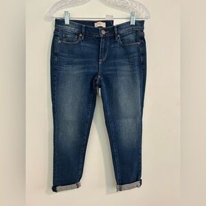 LOFT Blue Skinny Jeans with Subtle Fading